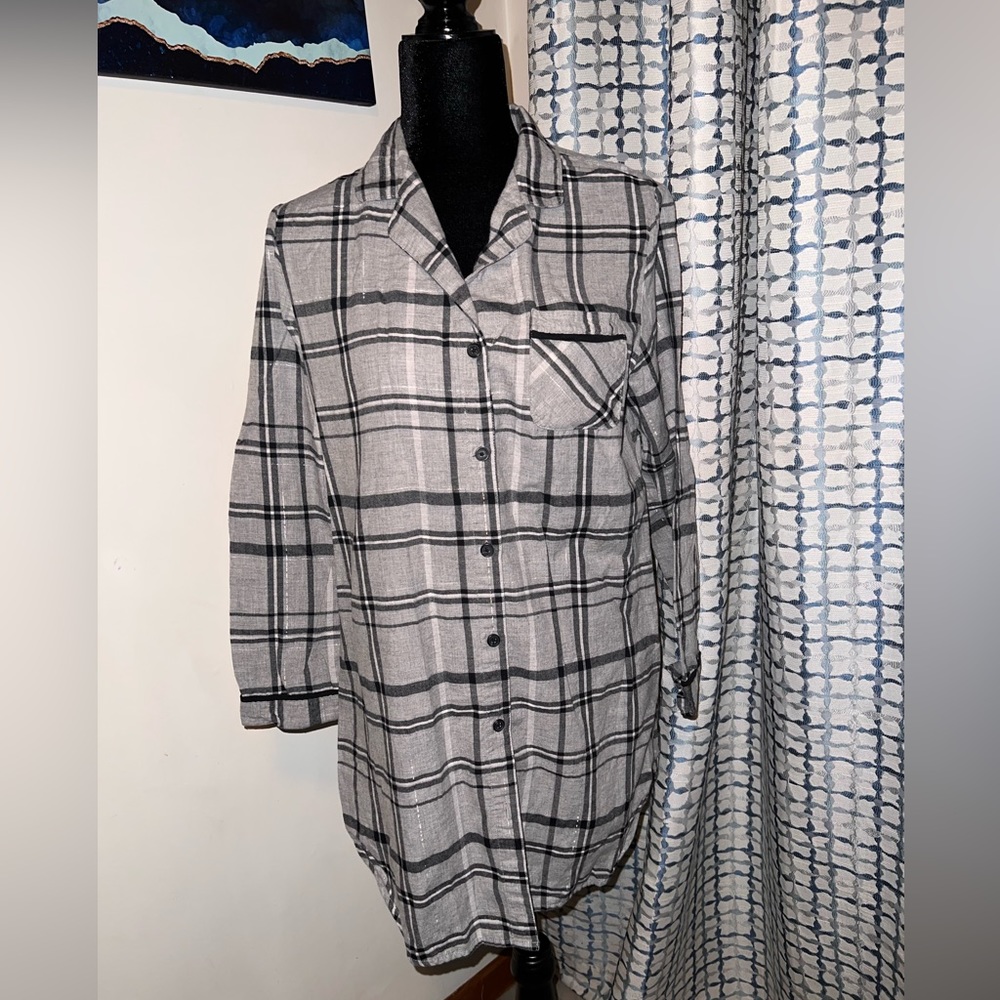 Xhiliration Flannel Sleeping Shirt